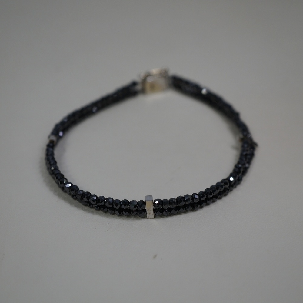 14KW Gold Handmade Genuine Black Diamond Bracelet